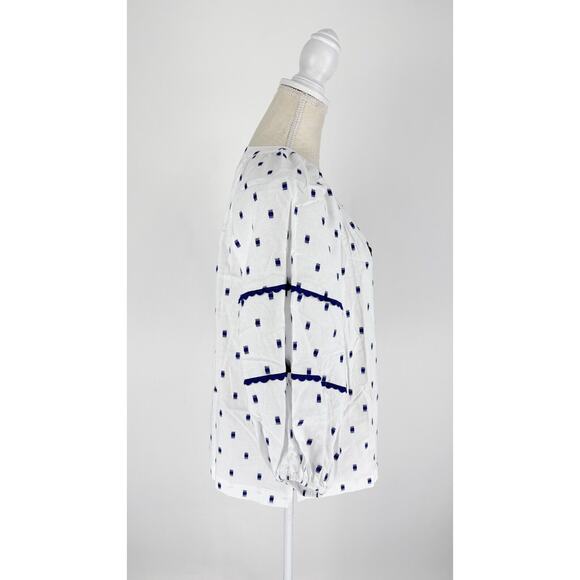 Tyler Boe Womens Molly Blouse 3/4 Sleeve Split Neck Cotton Size Small White NWT - Picture 2 of 13